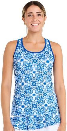 Sofibella Miss Santorini 25 Inch Racerback Womens Tennis Tank in Sandra Tiles at Nordstrom, Size X-Large