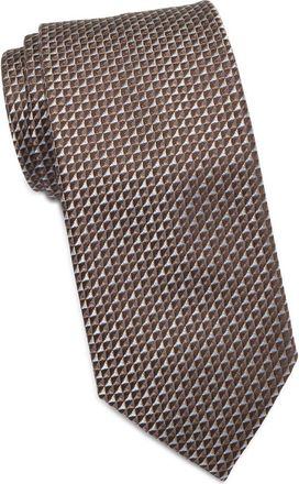 Nordstrom Langley Geometric Pattern Silk Jacquard Tie in Taupe at Nordstrom