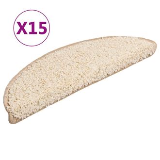 vidaXL Vidaxl - Tappetini Per Scale 15 Pz 56x17x3 Cm Crema Semicircolari