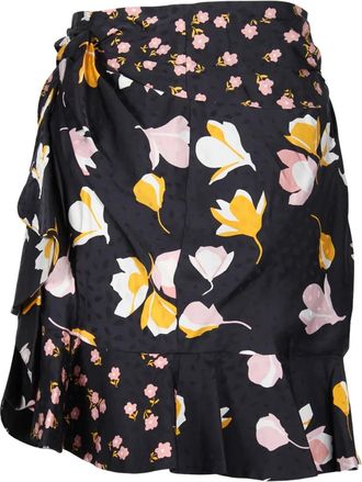 Self Portrait Minigonna a fiori - Nero