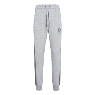 adidas originals Casual Logo Solid Color Sports Bundle Feet Pants Gray GU9421