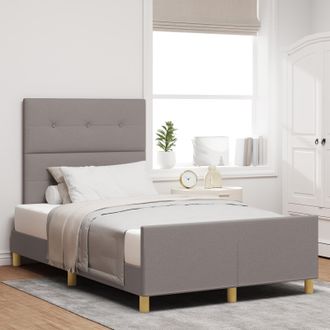 vidaXL Estructura De Cama Con Cabecera Taup&eacute; 120 X 190 Cm Tela