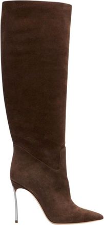 Casadei Heeled Boots, female, Brown, Size: 6 1/2 US Blade Suede High Boots