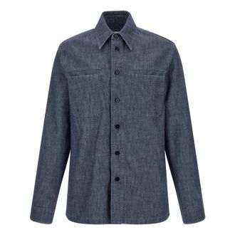 Jil Sander Shirt 203 - Heren - Spijkeroverhemden - Blauw - M - Katoen - Overhemden