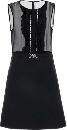 Versace Womens Black Georgette Mini Dress Silk - Size EU 38 (Womens)