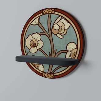 OEM P&eacute;talos Adornados Estante Redondo Negro