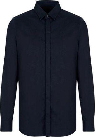 A|X Armani Exchange Classic Shirt - Heren - Casual Overhemden - Blauw - L - Katoen - Overhemden
