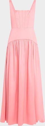 Aidan Mattox Sleeveless A-Line Stretch Mikado Maxi Dress