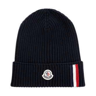 Moncler Accessoires, unisex, Blauw, M, Wol, Wol Set: Muts, Sjaal