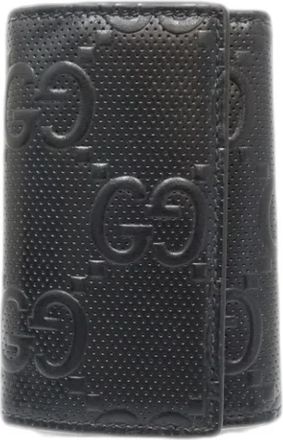 Gucci Pre-owned Leather key-holders - Dames - Vintage Accessoires - Zwart - ONE Size - Leer - Vintage