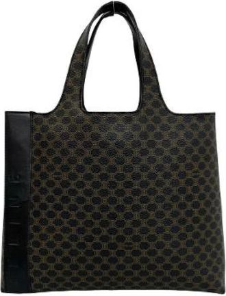 Celine Pre-owned Tote Bags, female, Black, Size: ONE SIZE Pre-owned Macadam Triomphe PVC Leather Handbag