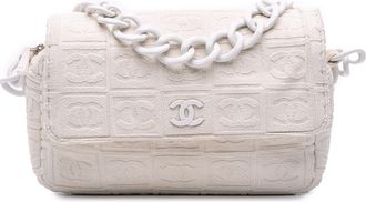 Chanel Pre-owned Womens Chain Shoulder Bag - White Cotton - One Size