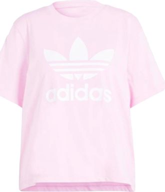 adidas (WMNS) adidas Adicolor Trefoil Boxy T-Shirt Asia Sizing Pink White IN2492