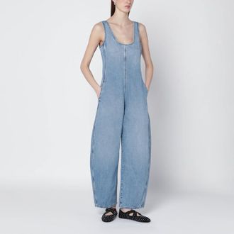 Alaia Rounded denim jumpsuit in washed blue