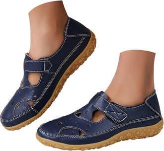 Generic Wedge Sandals for Women Closed Toe Slingback Shoes Wide Fit Sandals Breathable Hollow Out Athletic Shoes Soft Sole Gladiator Slip on Flat Beach Walkin