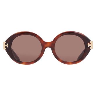 Tory Burch Dark Brown Oval Ladies Sunglasses TY7210U 201173 52