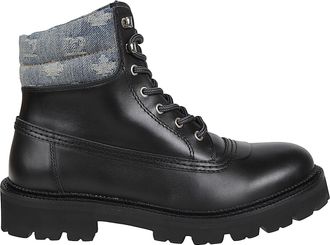 Dsquared2 D2 Warm Up Monogrammed Leather Ankle Boots