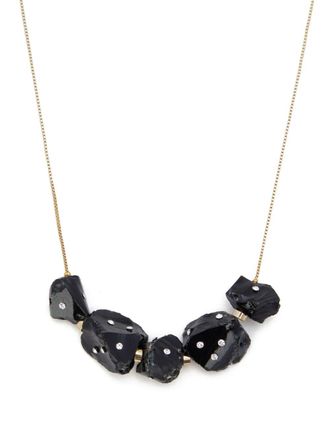 Marni polka dot-motif chain necklace - women - Stone/Brass/Crystal - One Size - Gold