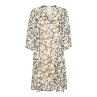Part Two Black Stitch Leaf Print Dress - female - Part Two - Short Dresses - Multicolor - S - Dresses