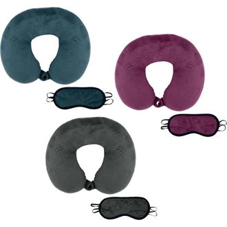 Pursonic 3 Memory Foam Travel Pillows with Sleep Masks by Pursonic in Multicolor at Nordstrom