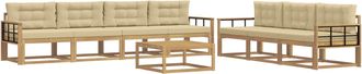 vidaXL Conjunto De Sof&aacute;s De Exterior 7 Uds. Y Beige Vidaxl