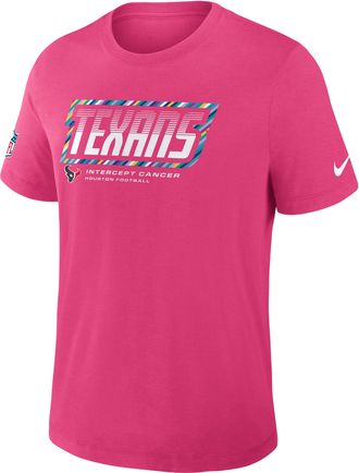 Nike Houston Texans Crucial Catch Sideline Nike Mens Dri-FIT NFL T-Shirt in Pink | 034J68XZUD-F9R
