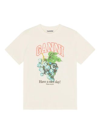 Ganni graphic-print T-shirt - White
