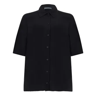 Alberta Ferretti Alberta Ferretti, Shirts, female, Black, Size: XS Silk Short-sleeved Shirt