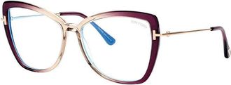 Tom Ford FT5882-B 056 Havana/Gold/Clear Blue Light Block 55mm