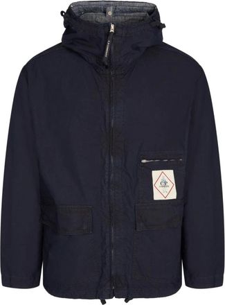 C.P. Company Indigo Goggle Jacket - Heren - Zomerjassen - Blauw - M - Katoen - Jassen