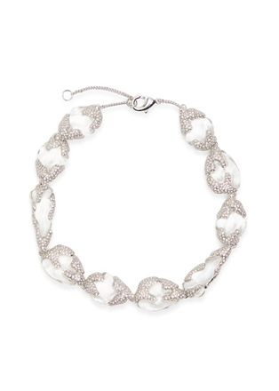 Alexis Bittar Alexis Bittar Silverlake Lucite Pav&eacute; Rhodium-plated Necklace - Silver - One Size