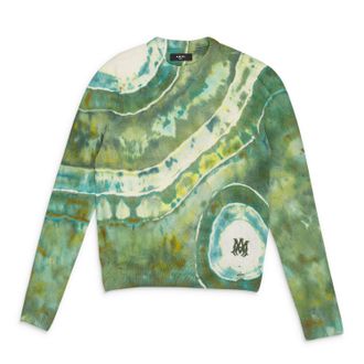 Amiri Green Ma Tie Dye Cashmere Crewneck Sweatshirt