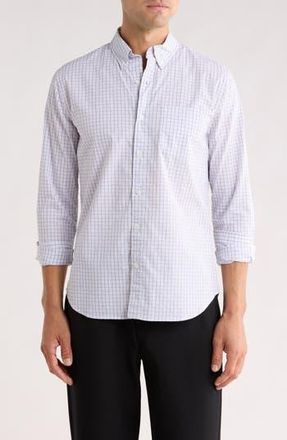 Bonobos Earhart Tattersall Slim Fit Button Front Shirt in White/Navy/Lavender at Nordstrom Rack, Size Xx-Large