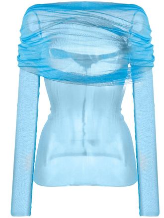 CHRISTOPHER ESBER Top Veiled con spalle scoperte - Blu