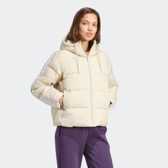 adidas Winterjacke ADIDAS SPORTSWEAR W ESS 3S P D HO, Damen, Gr. L, grau (wonder aluminium), Obermaterial: 100% Polyamid. Wattierung: 80% Entendaune, 20% Fed