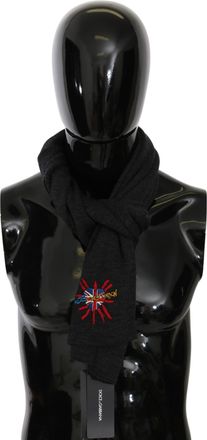 Dolce & Gabbana Dames Sjaal Grijs DGLovesLondon Wollen Omslagdoek