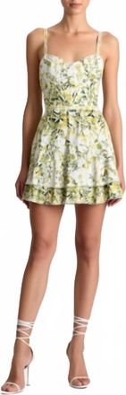 Alice & Olivia Meredith Dress In Fresh Air Butter
