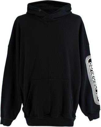 Daniel Patrick Black cotton jersey logo embroidered hoodie Size S