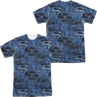 Gildan Superman Shielded (Front/Back Print) Short Sleeve Adult 100% Poly Crew Tee / T-Shirt