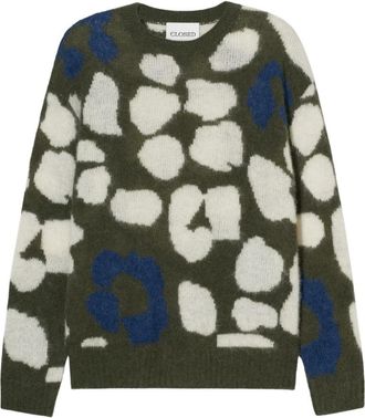 Closed Intarsia Motif Sweater - Heren - Ronde hals truien - Veelkleurig - XS - Wol - Truien & Vesten