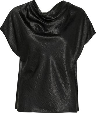 Inwear Elegante Blouse met Gedrapeerd Top - Dames - Blouses - Zwart - S - Polyester - Overhemden