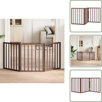 vidaXL Cancello per cani pieghevole - vidaXL Cancello Cani Pieghevole 3 Pannelli Marrone 150cm Legno Pioppo - Cancello per cani autoportante