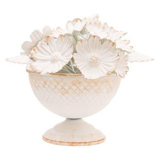 Foreside Home And Garden Abeline White Decorative Flower Stems and Vase in Off-White at Nordstrom