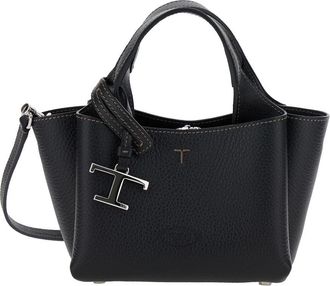 Tod's Womens Handbag Black Calfskin Leather Handbags Hand Bags
