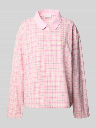 Oh April Oversized Poloshirt mit Label-Detail Modell Diana in Hellrosa Melange, Gr&ouml;&szlig;e XS