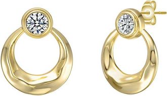 Rachel Glauber 14K Plated Cz Drop Earrings