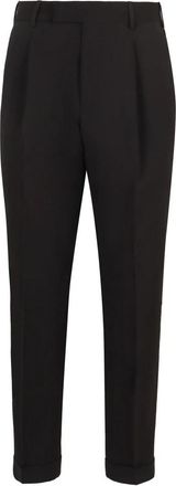 Pantaloni Torino Wollen broek met zakken en stretch - Heren - Nette broeken - Zwart - XL - Wol - Broeken