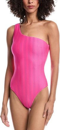 Milly Joni Textured Chevron One-Shoulder One-Piece