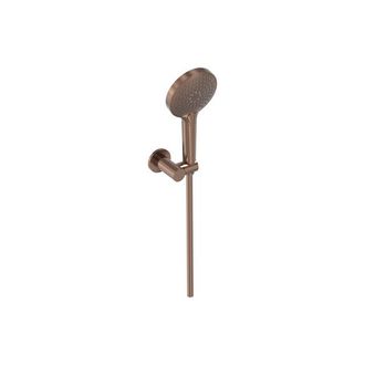 May Toebehoren Handdoucheset - 3-standen handdouche verstelbare wandsteun en smooth doucheslang 125cm Geborsteld mat koper PVD