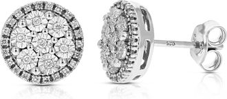 Vir Jewels 1/5 cttw Round Lab Grown Diamond Stud Earrings Beautiful Prong Set on.925 Sterling Silver